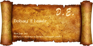 Dobay Elemér névjegykártya